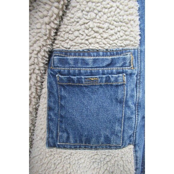 VTG Wrangler Hero Men's Denim Jacket Sherpa Lined Work Coat Corduroy Collar XL - Picture 7 of 14